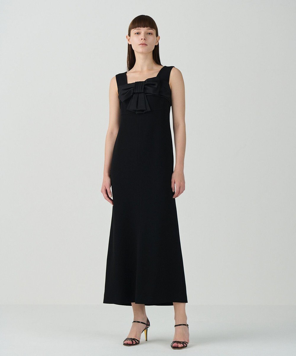 GRACE CONTINENTAL サテンリボンロングドレス 