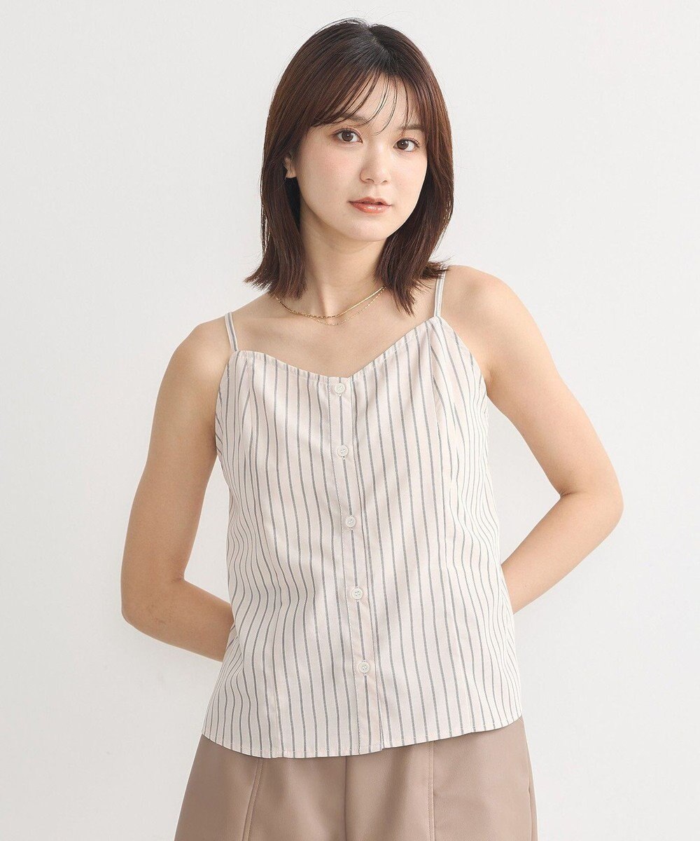 earth music&ecology Ｓｅｔ２点　ドロストショートシャツ＋キャミブラウス 