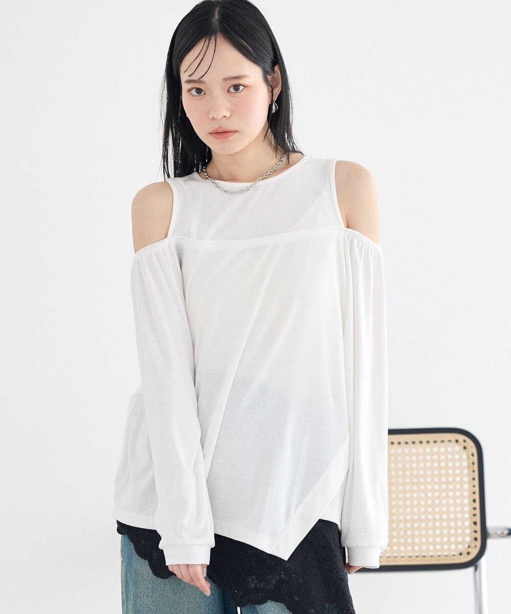 earth music&ecology マルチウェイショルダースリットトップス 