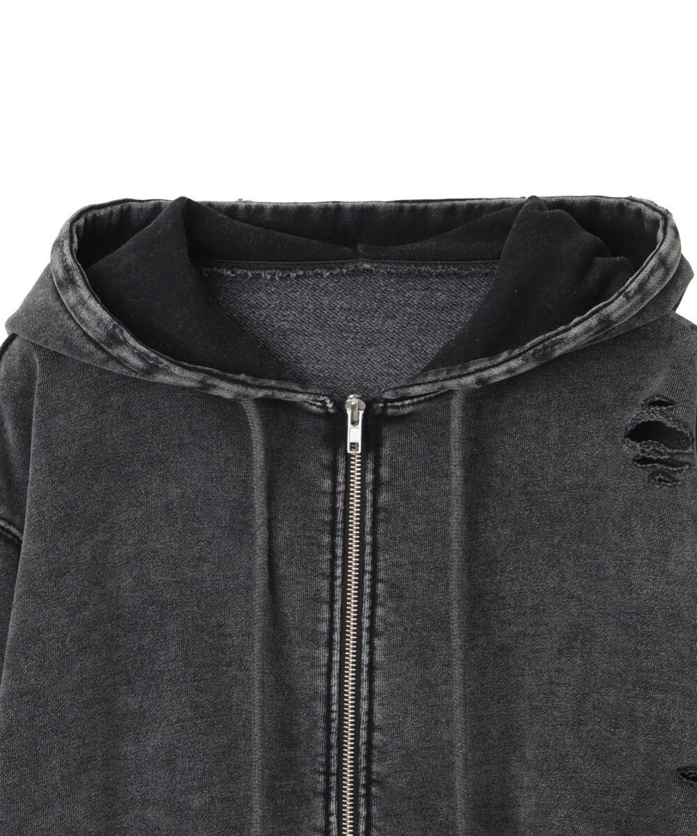 WEGO ダメージショートジップパーカー 