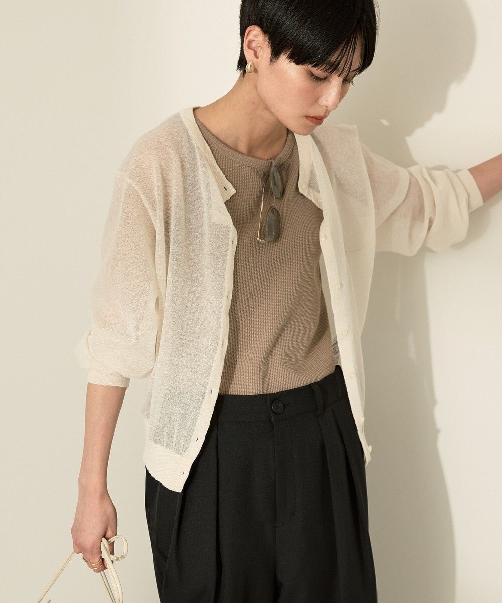 AMERICAN HOLIC シアークルーネックニットカーディガン 