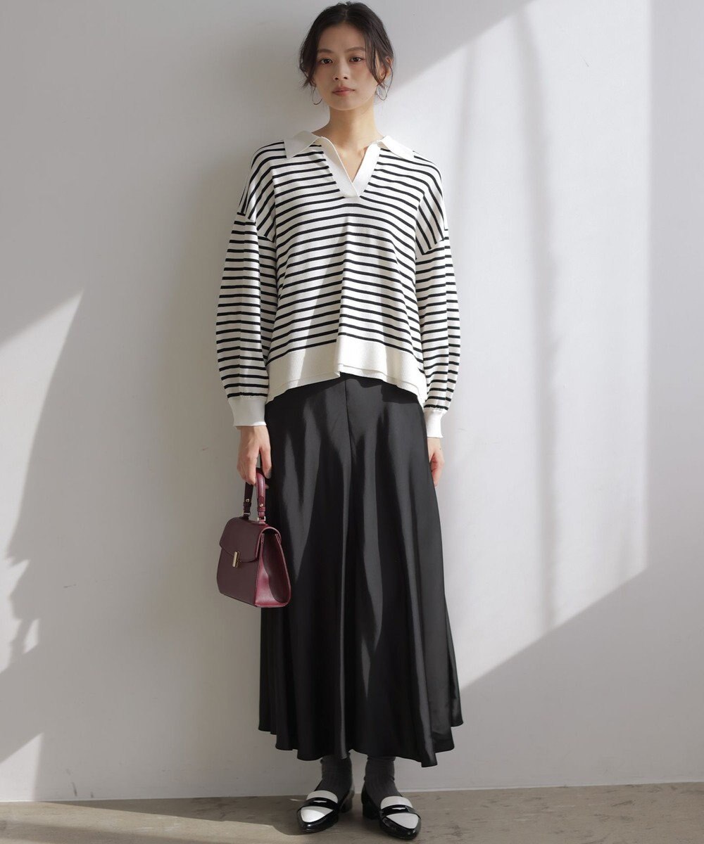 組曲 【WEB限定】サテンナロー スカート 