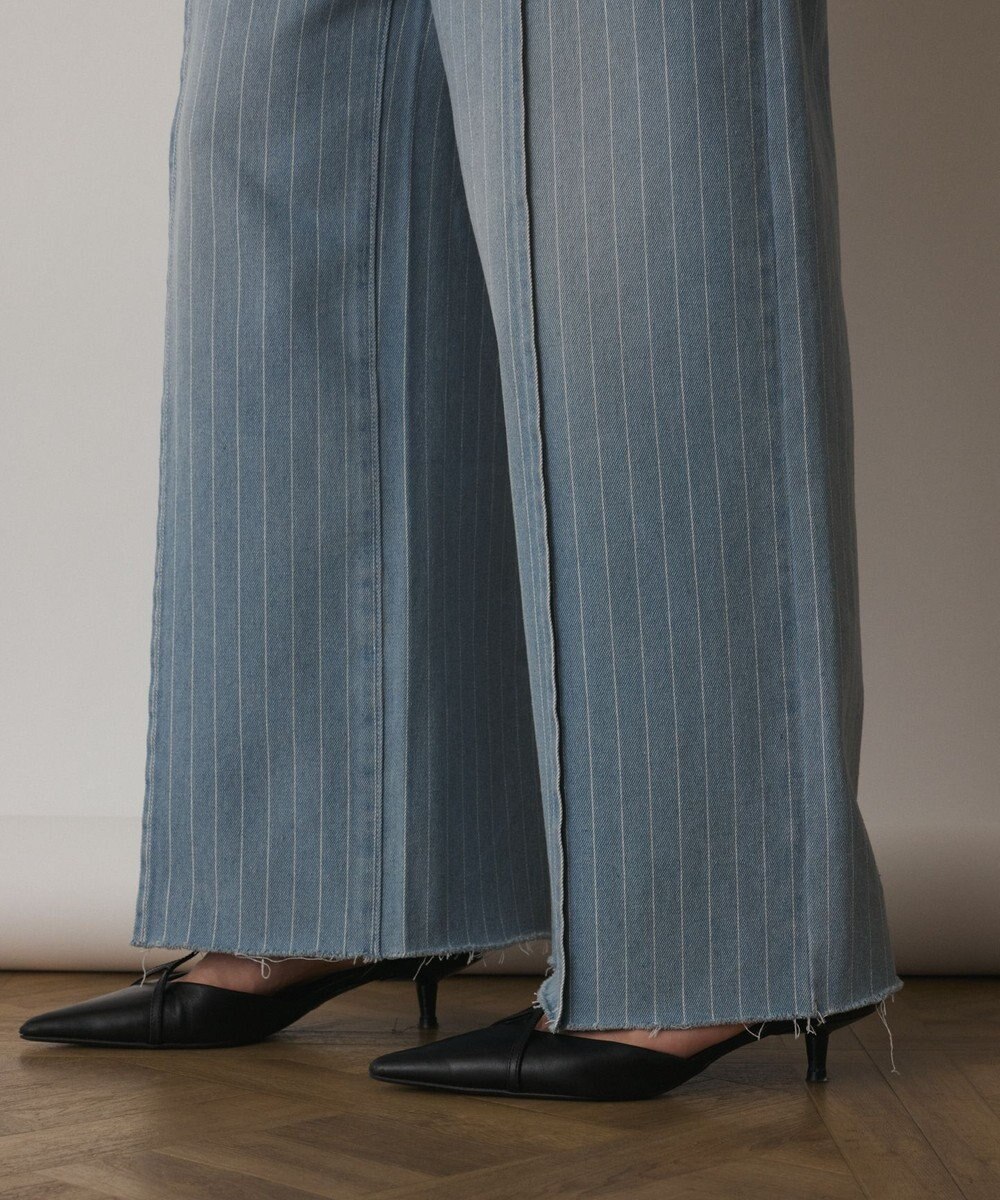 GRACE CONTINENTAL ヒッコリーデニムワイドパンツ 