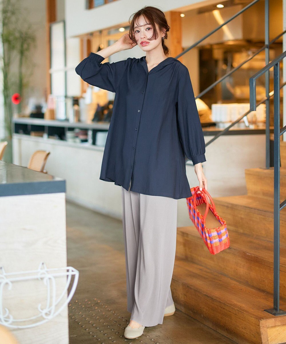 Tiaclasse 【洗える】フード付きフレアチュニック 