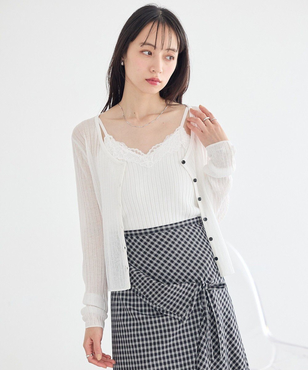 earth music&ecology レースリブキャミソール 