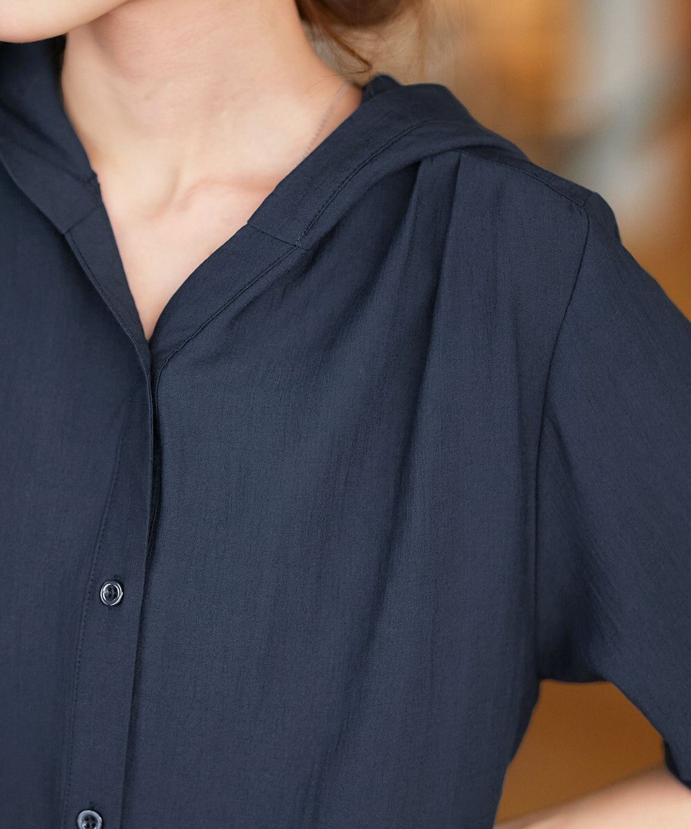 Tiaclasse L 【洗える】フード付きフレアチュニック 