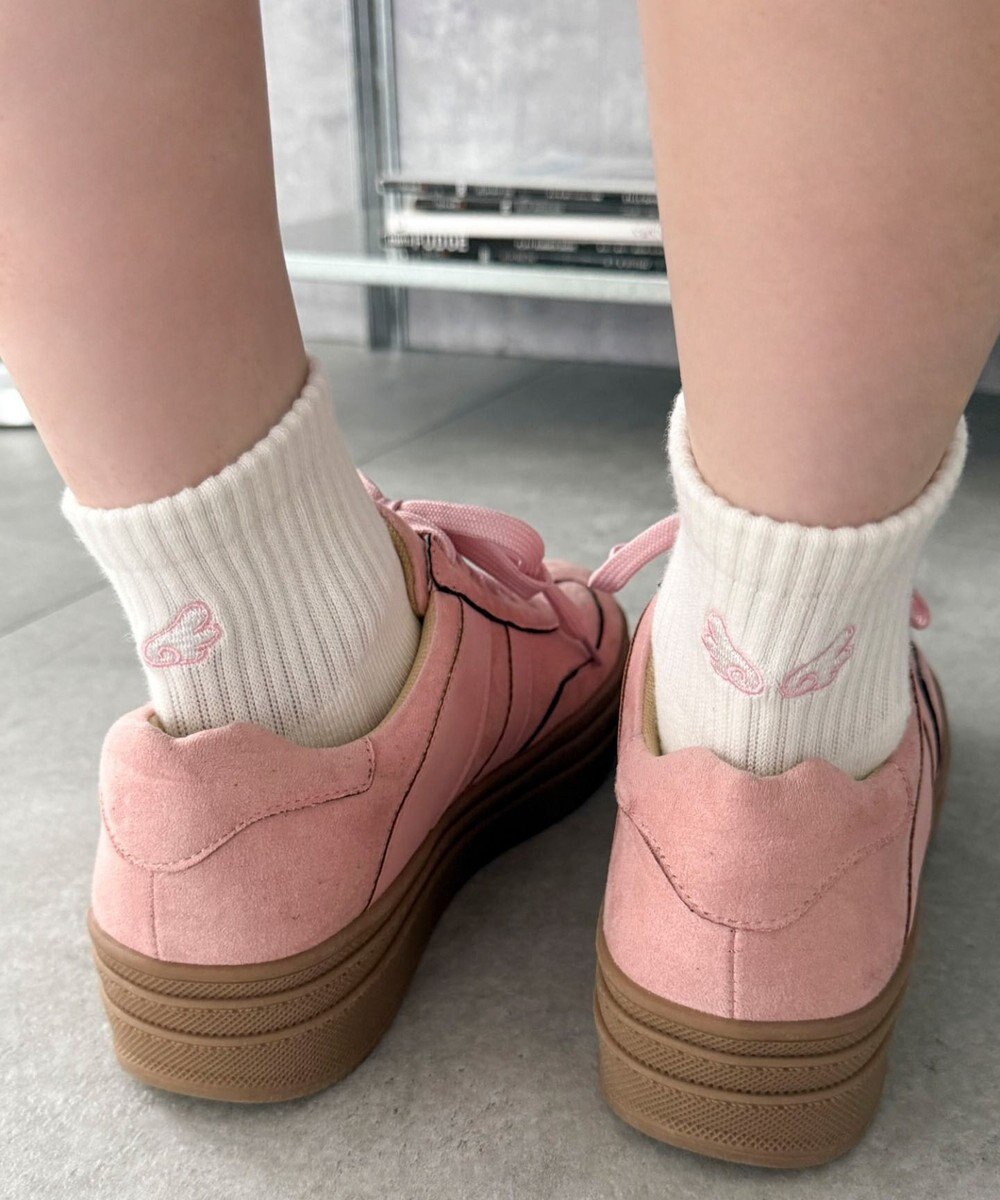 WEGO バック刺繍アンクルパイルソックス 