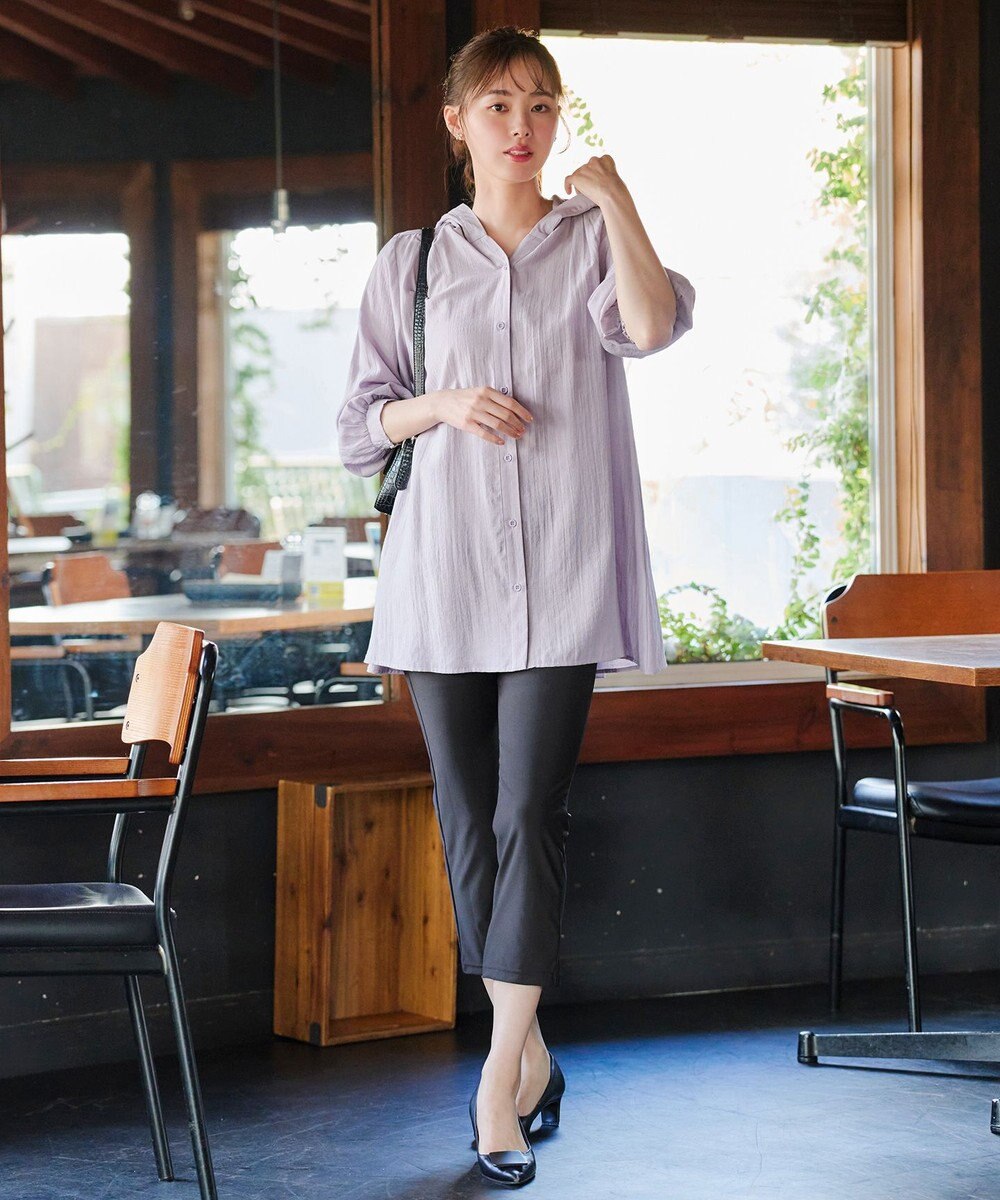 Tiaclasse 【洗える】フード付きフレアチュニック 