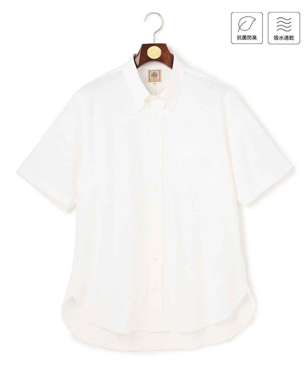 J.PRESS MEN 【KING SIZE】【吸水速乾 / 抗菌防臭 / 遮熱 / 防シワ】【J.PRESS OXFORD JERSEY】カノコインレイ半袖 シャツ / B.D. 