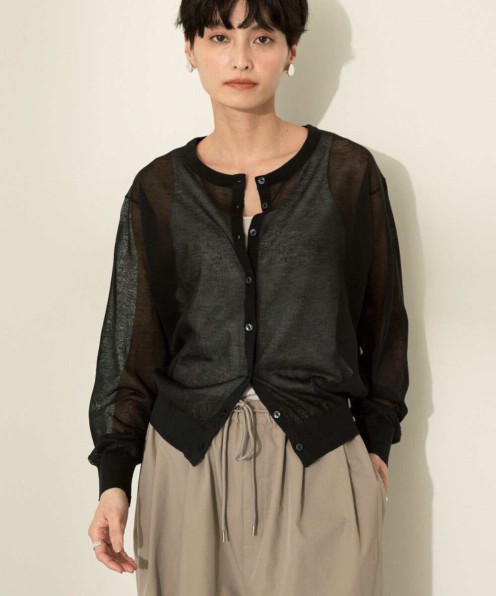 AMERICAN HOLIC シアークルーネックニットカーディガン 