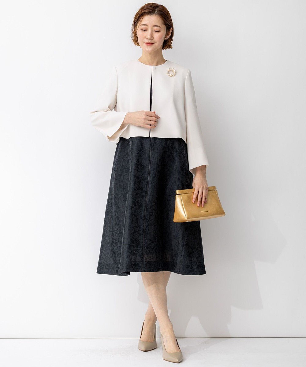 23区 【APPLAUDIR】クリアジョーゼット コンパクトタックジャケット 