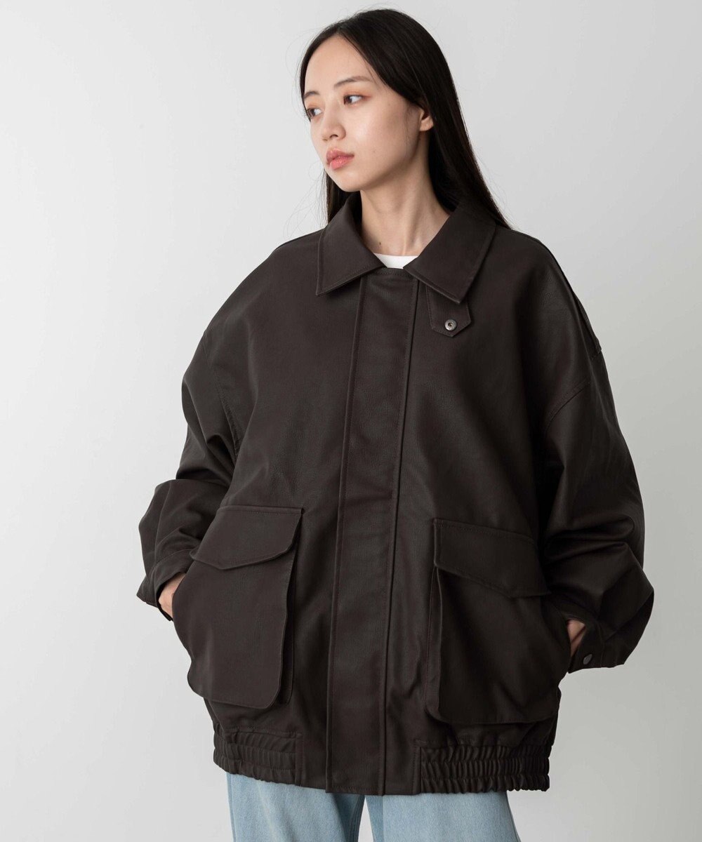 WEGO 【ユニセックス着用ITEM】エコレザー2WAYフライトジャケット 