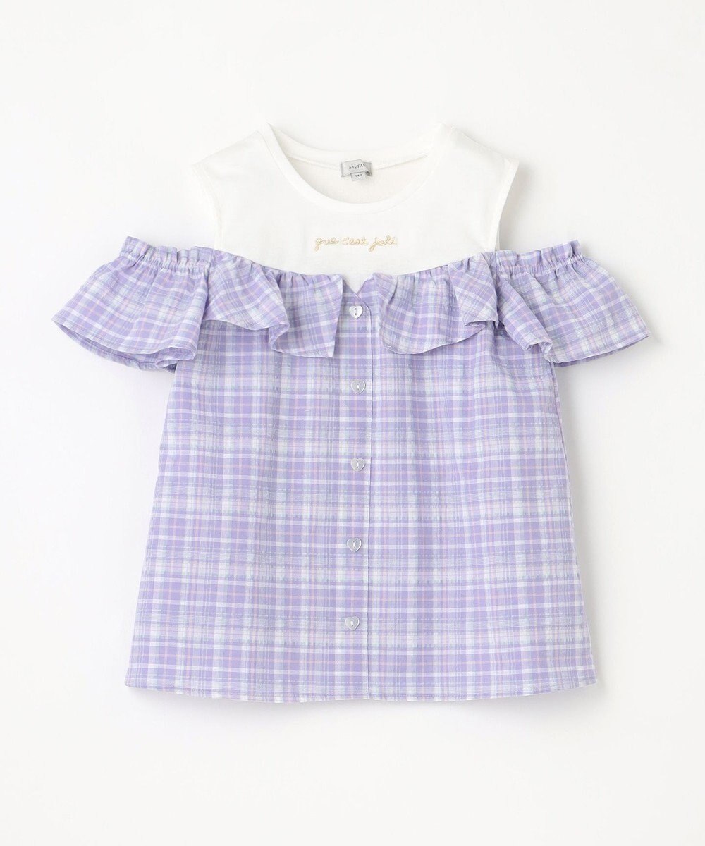 ANY KIDS オフショルダー フリル ブラウス 