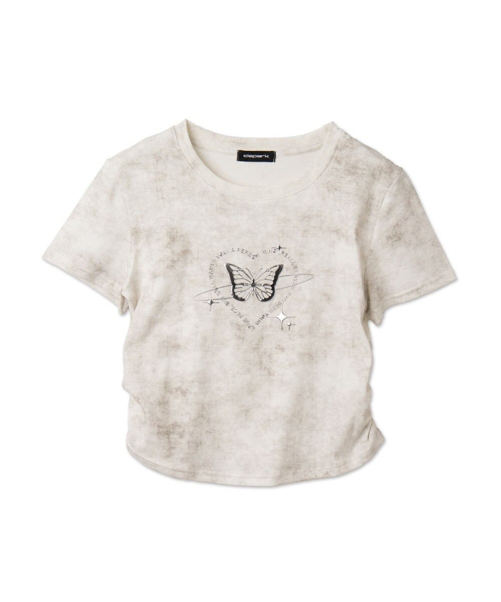 WEGO メタリックバタフライサークルロゴT 