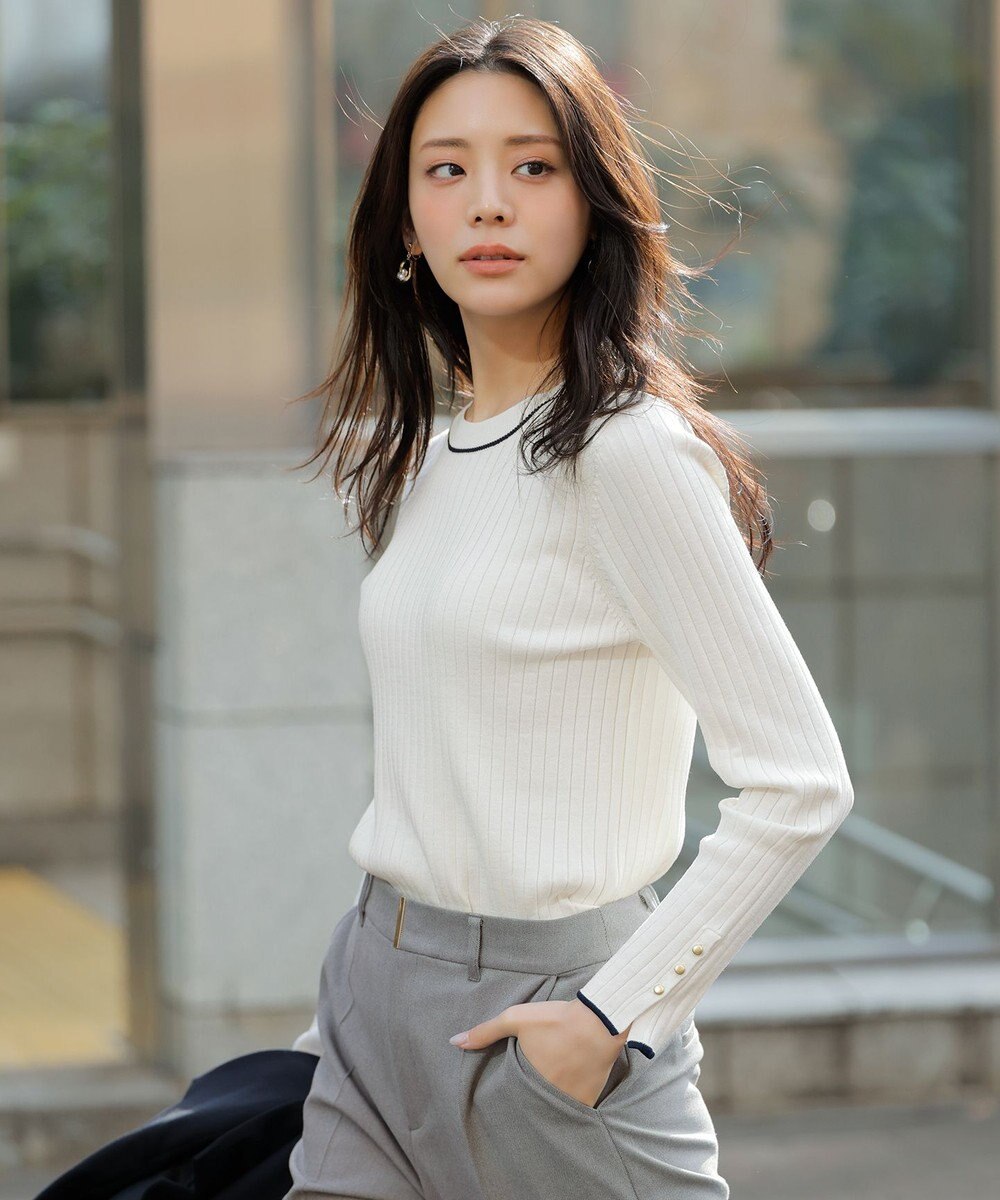 ANY SIS ラインポイント ニット 