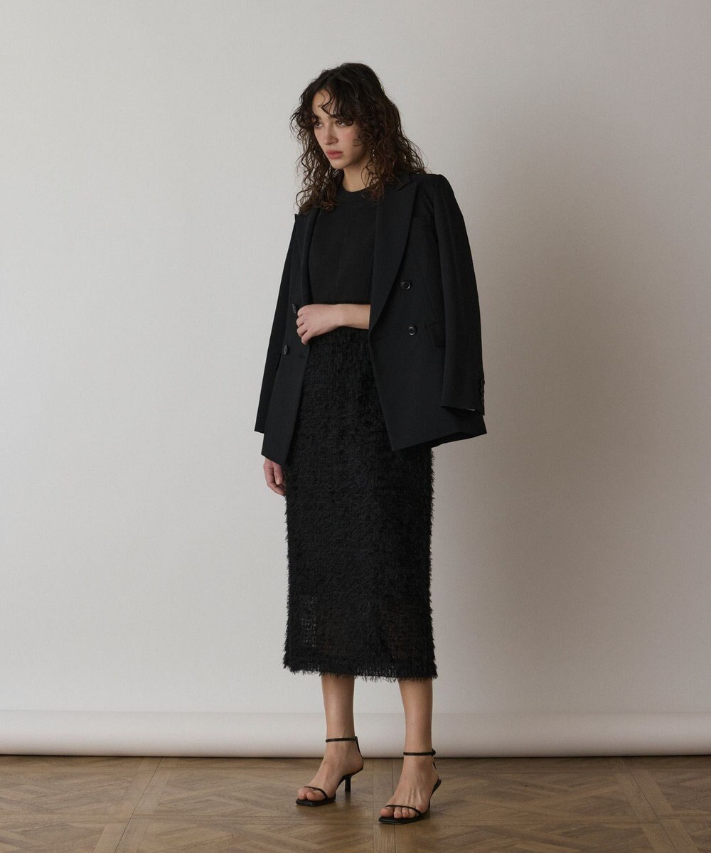 GRACE CONTINENTAL フェザー刺繍コンビワンピース 