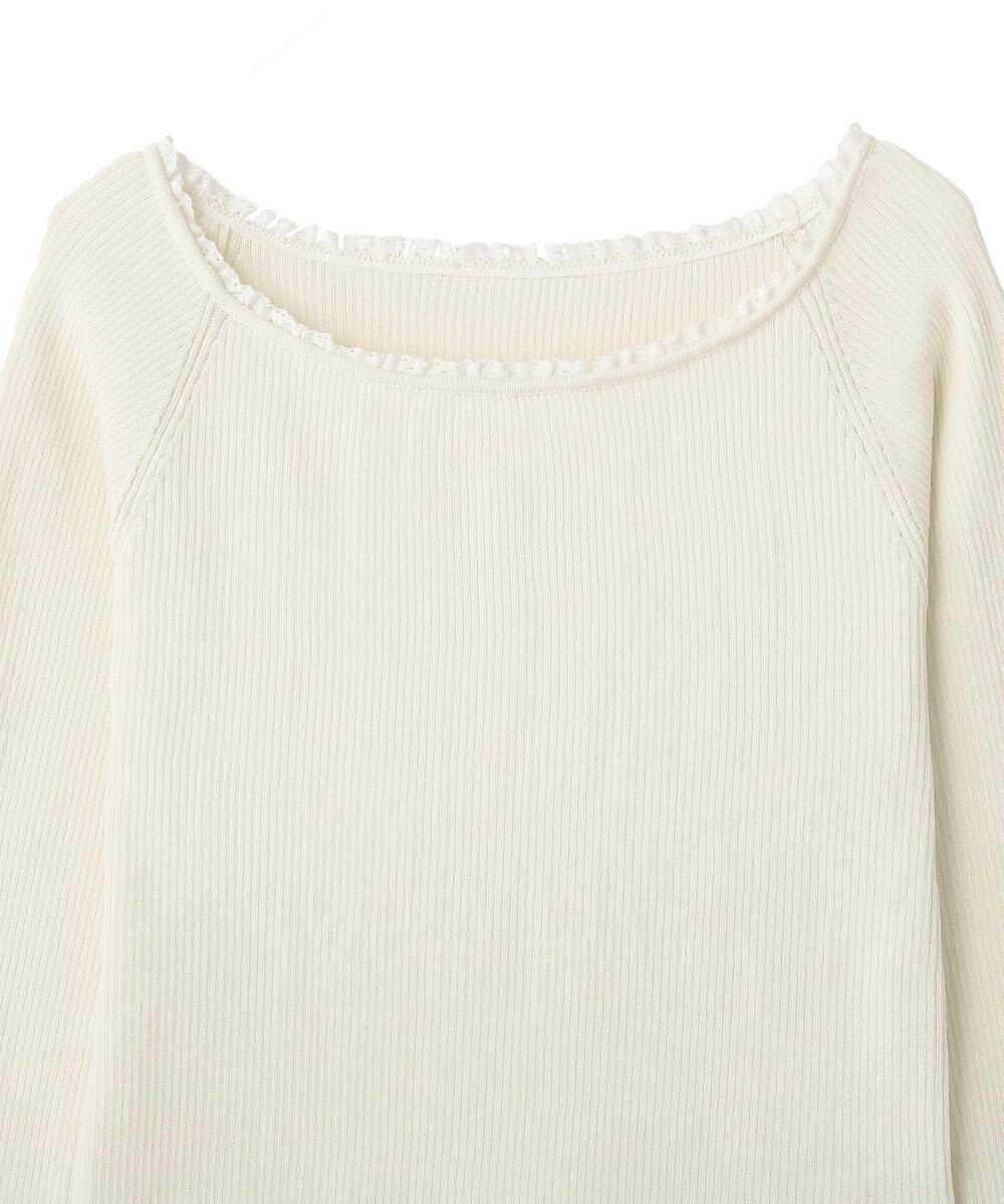 earth music&ecology 【予約】レーストリムリブニットプルオーバー 