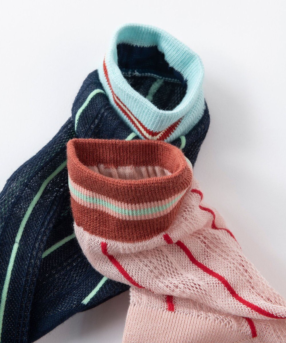 TRICOTE シアーメッシュストライプソックス 