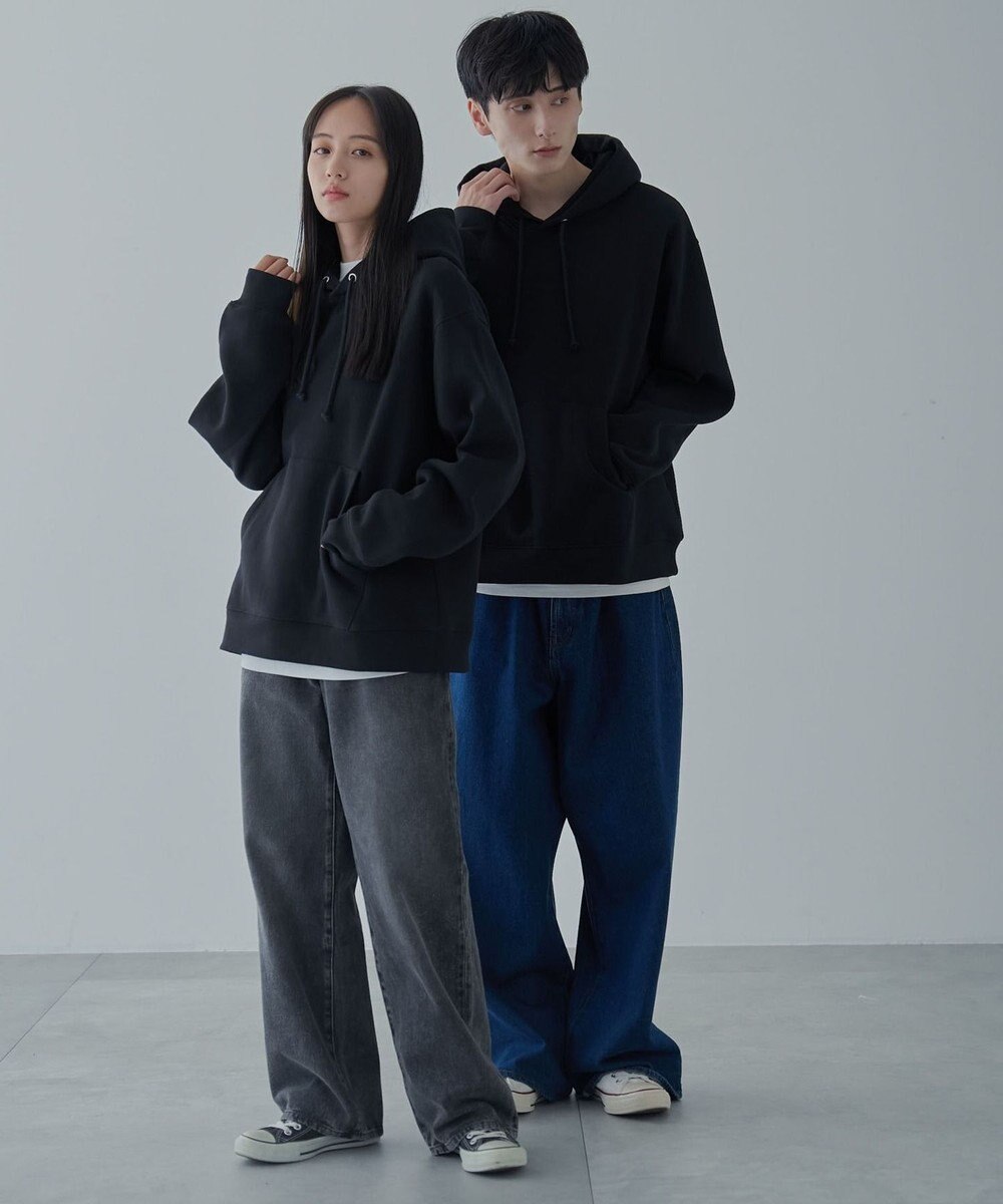 WEGO 【ユニセックス着用ITEM/裏起毛】リラックスフィットスウェットプルパーカー 