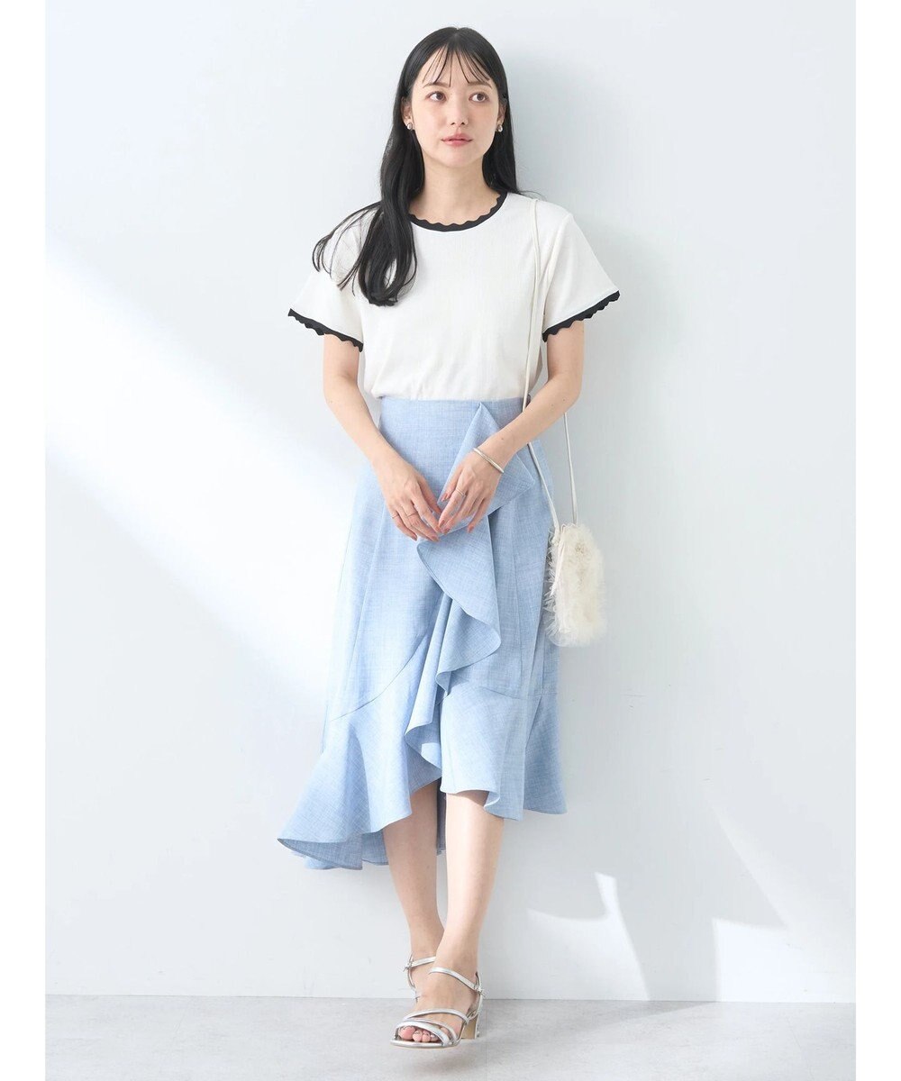 earth music&ecology バイカラースカラッププルオーバー 