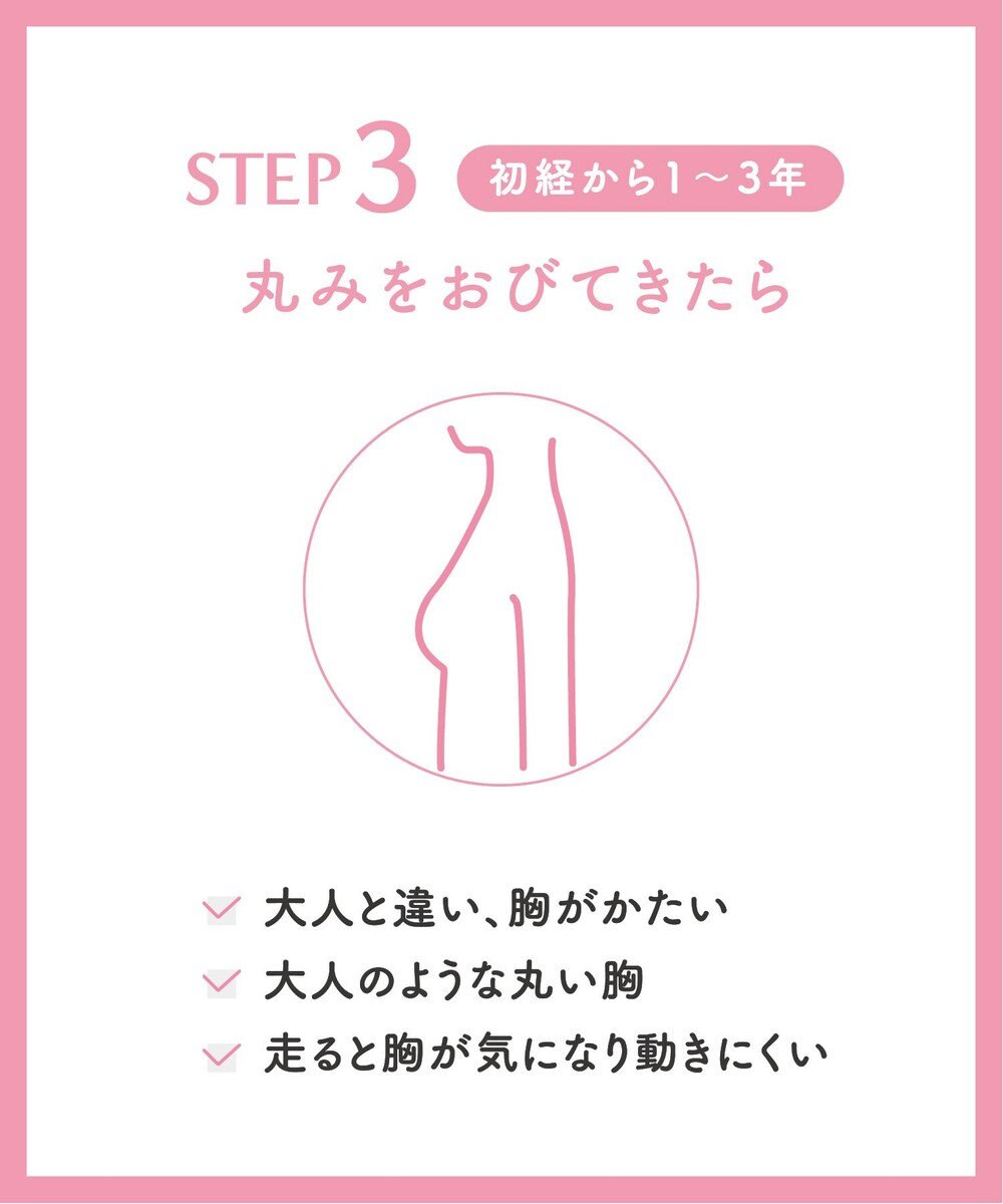 Wing ジュニア ノンワイヤーブラ Wing Teen やさしいフィット感 綿混素材(カップ肌側) 【STEP3 まるみをおびてきた胸に】 RB6136 ウイング／ワコール 
