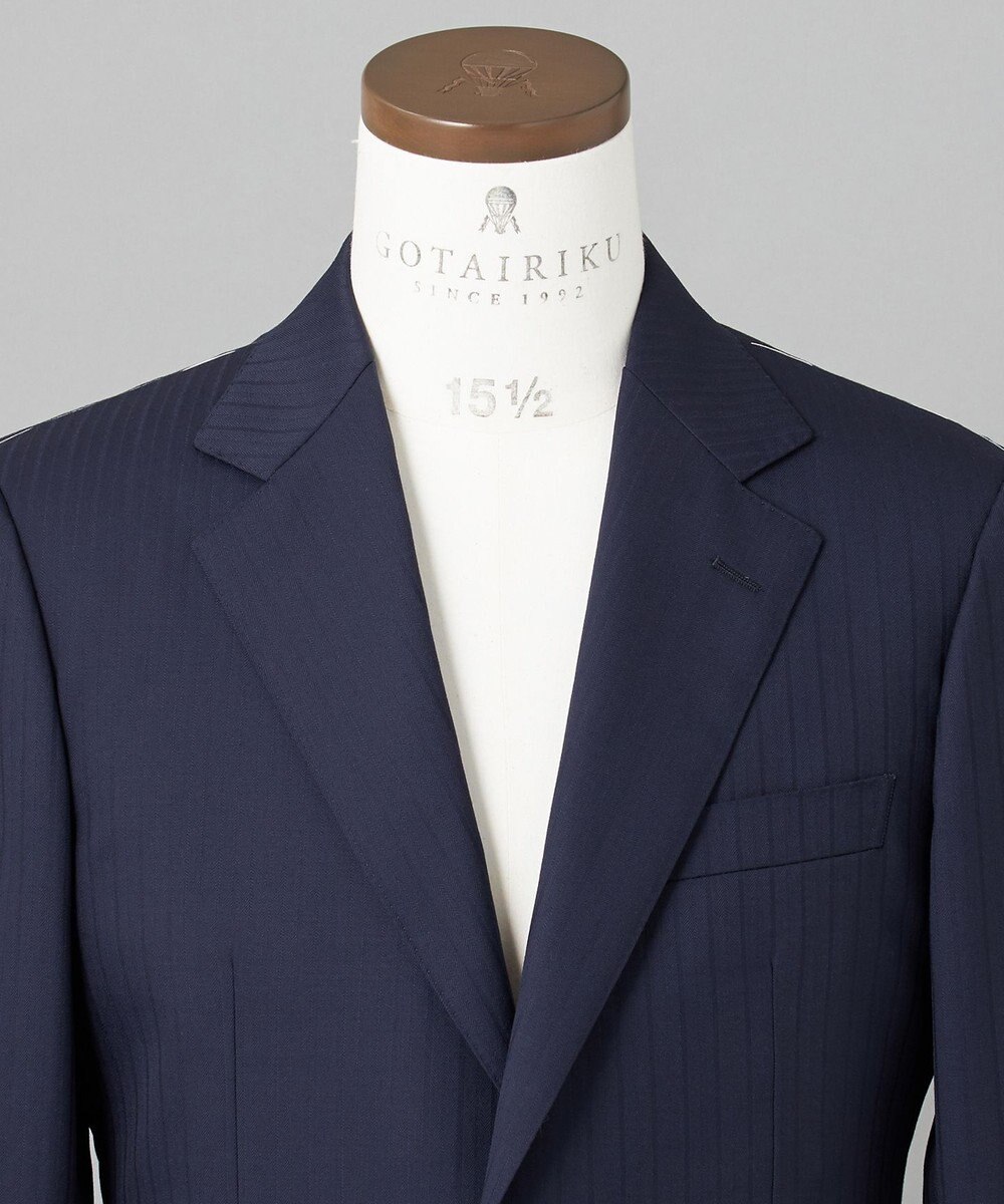 GOTAIRIKU シワになりにくい【御幸毛織/みゆきけおり】DRY SPINNER(ドライスピナー)スーツ（ネイビーストライプ） 