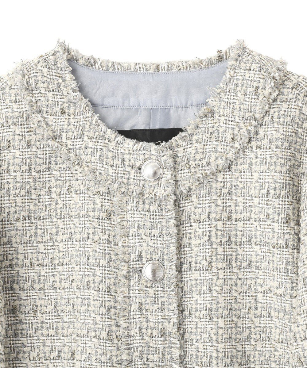 YECCA VECCA ノーカラーツイードジャケット 