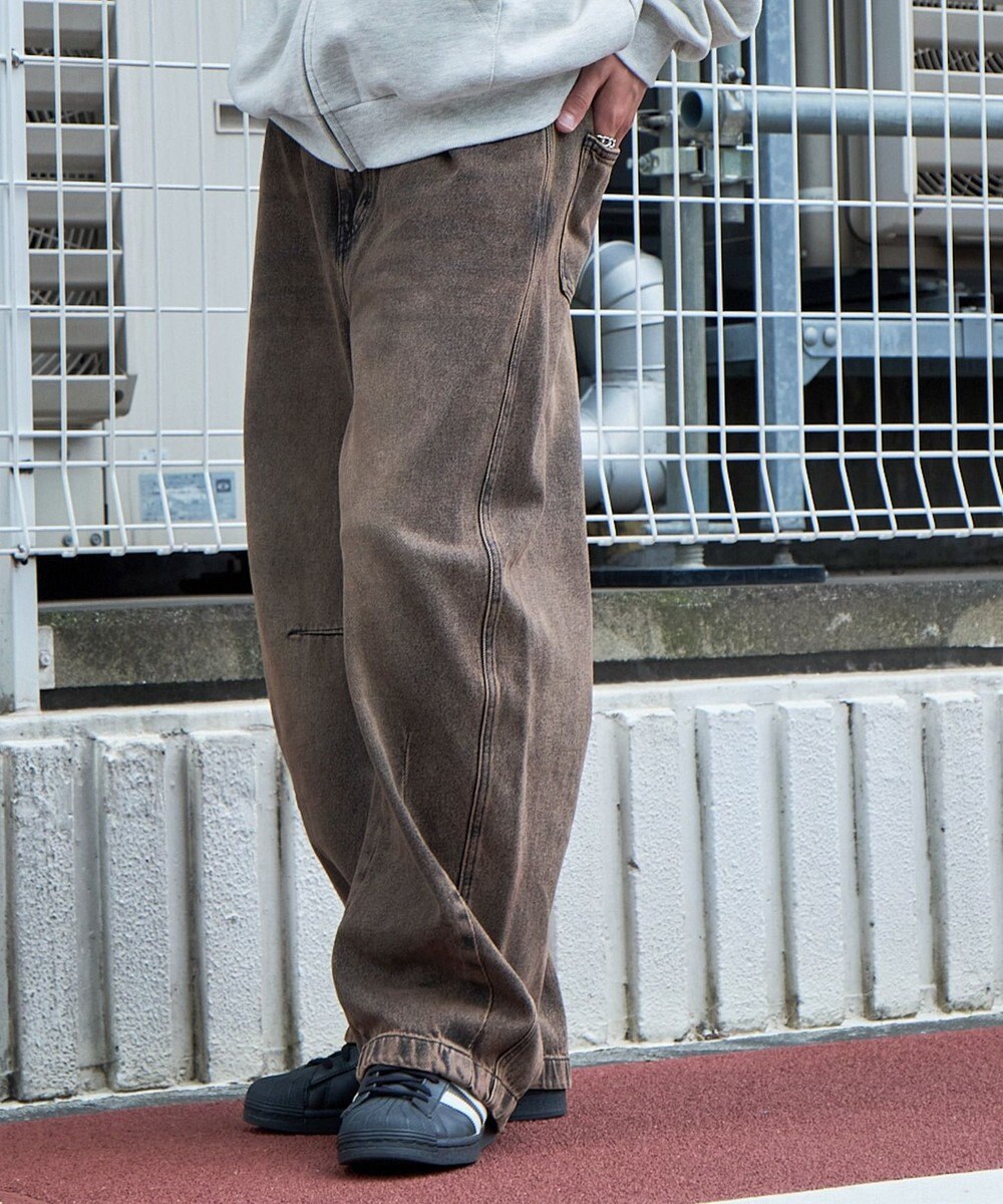 WEGO イージーバレルレッグデニムパンツ 