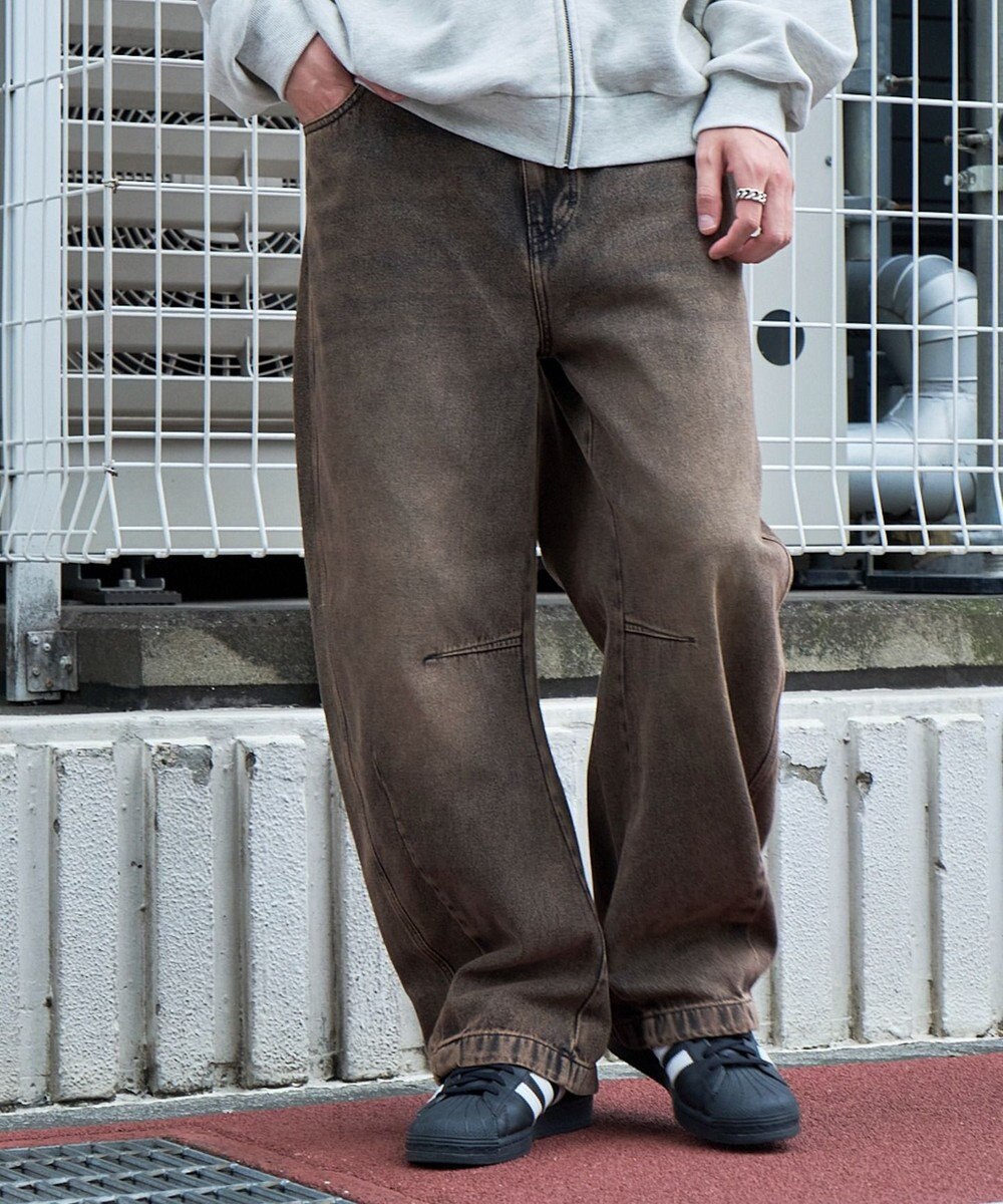 WEGO イージーバレルレッグデニムパンツ 