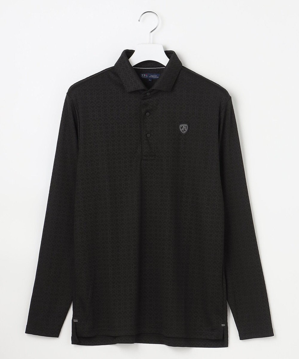 23区GOLF 【MEN】モノグラムジャガード長袖ポロシャツ 