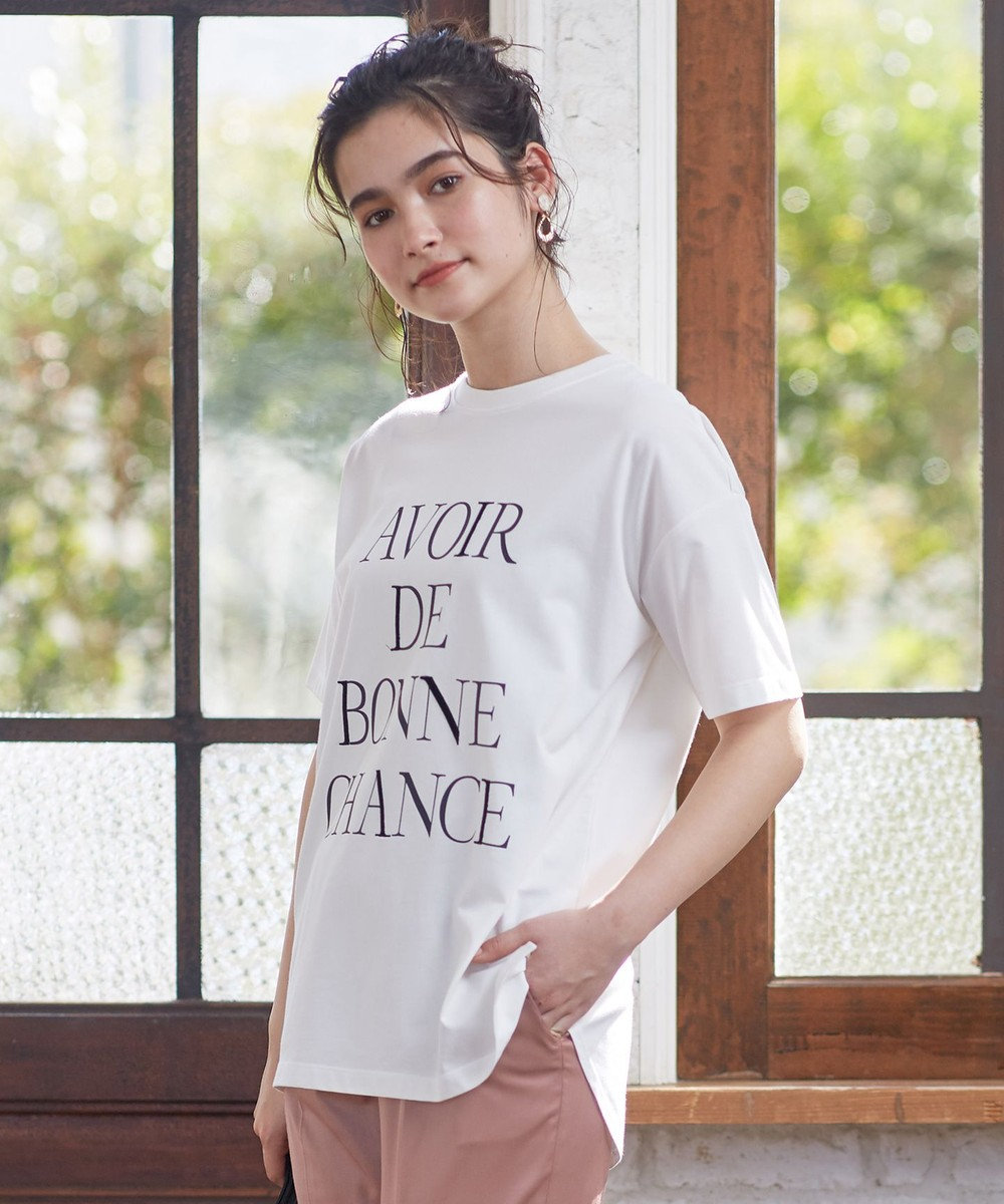 any SiS L 【L'aube】BIGロゴ Tシャツ オフホワイト