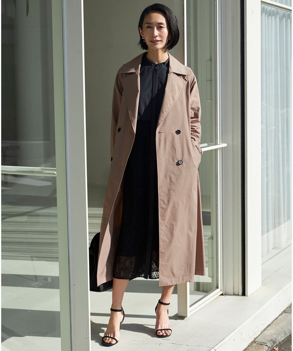 ICB 【撥水加工】 メモリーストレッチタフタ トレンチコート 