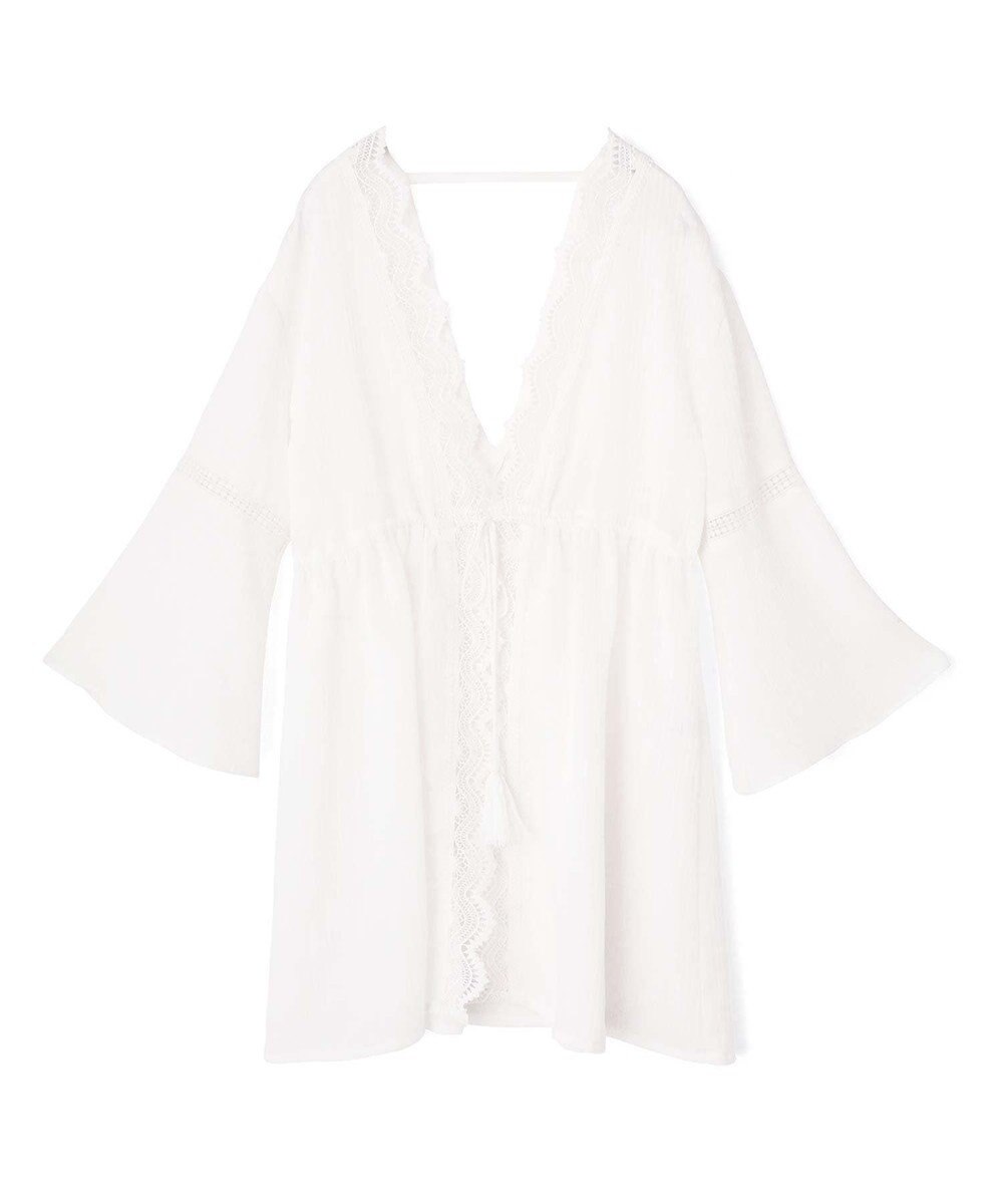 San-ai Resort（三愛水着楽園） 楊柳×レース　羽織り　F【San-ai Resort（サンアイリゾート）】 