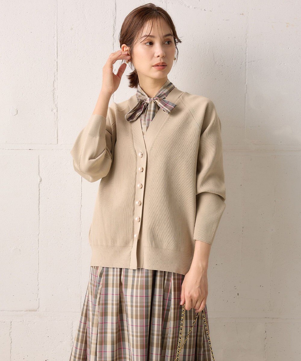 組曲 【洗える・軽量】スポンディッシュニット カーディガン 