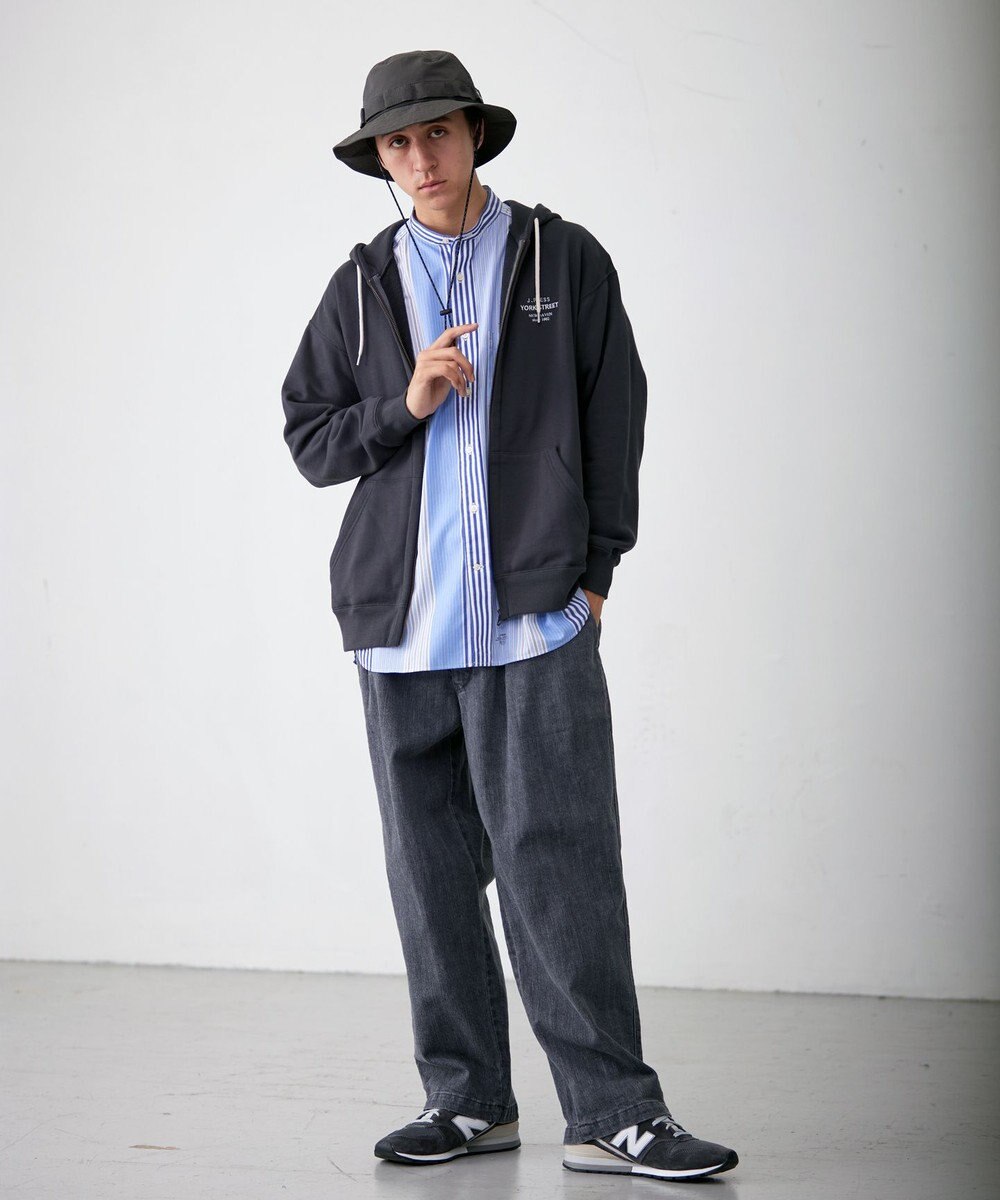 J.PRESS YORK STREET 【UNISEX】フルジップ裏毛ロゴパーカー 