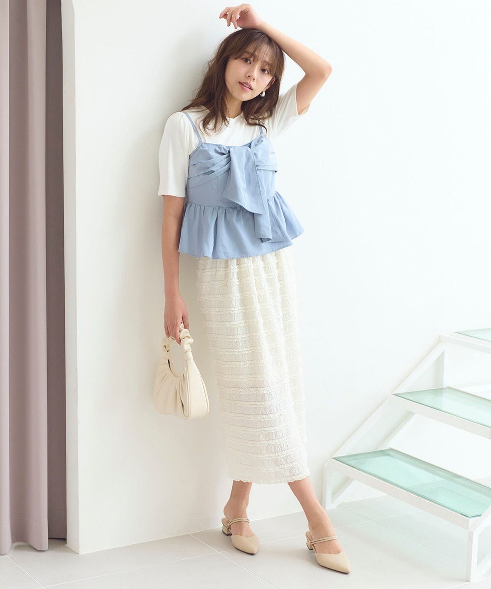 Feroux 【洗える】カットフリルＩラインスカート 