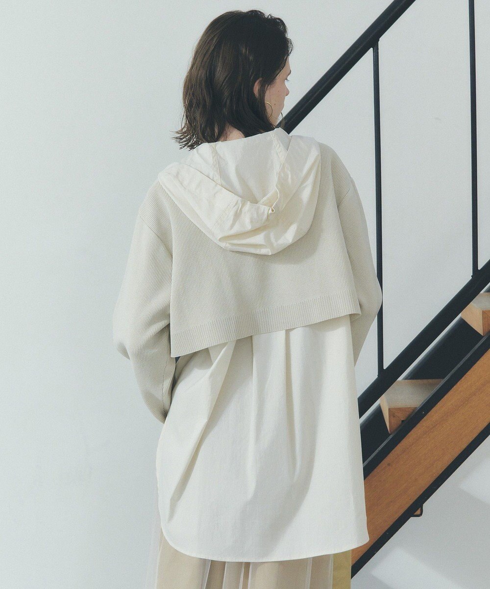 YECCA VECCA ZIPニットレイヤードフーディーシャツ 