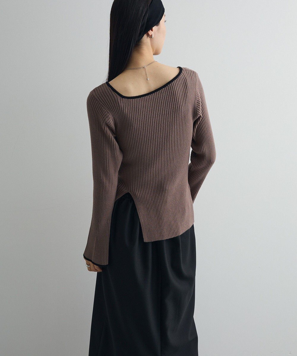 Green Parks 前後２ｗａｙアシンメトリー袖フレアリブニット 