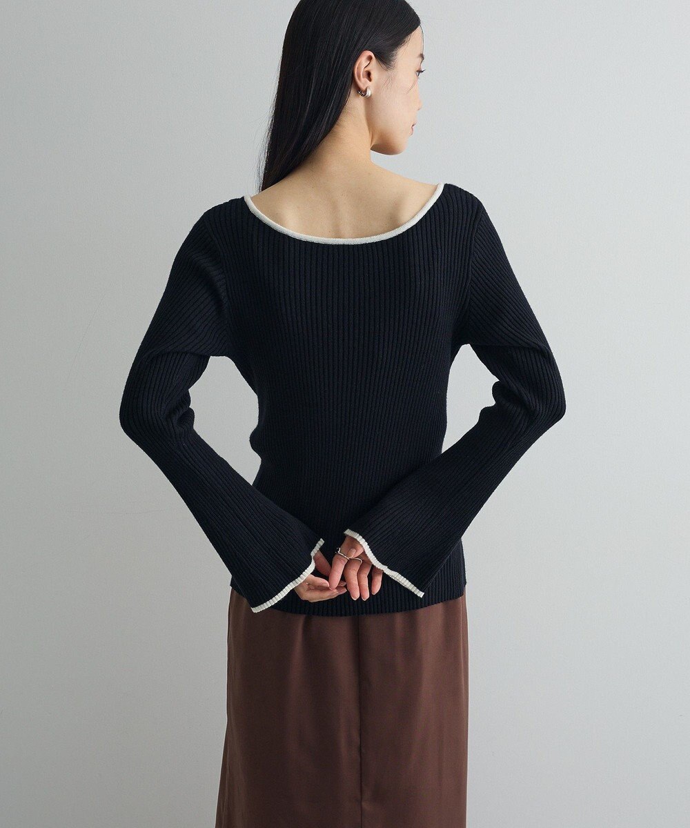 Green Parks 前後２ｗａｙアシンメトリー袖フレアリブニット 