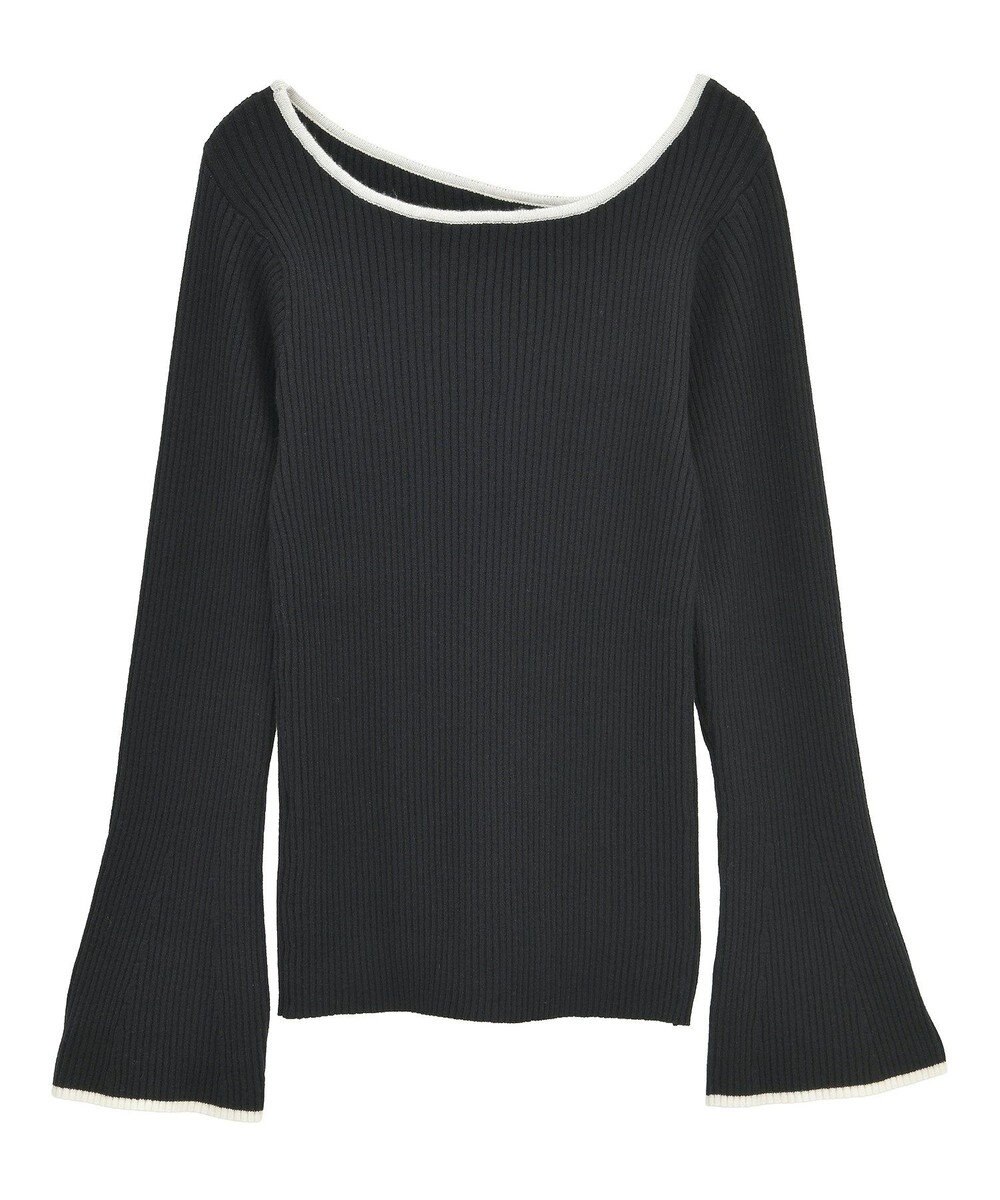 Green Parks 前後２ｗａｙアシンメトリー袖フレアリブニット 