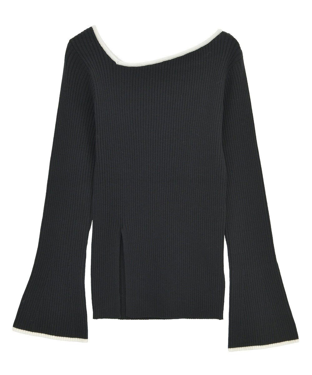 Green Parks 前後２ｗａｙアシンメトリー袖フレアリブニット 