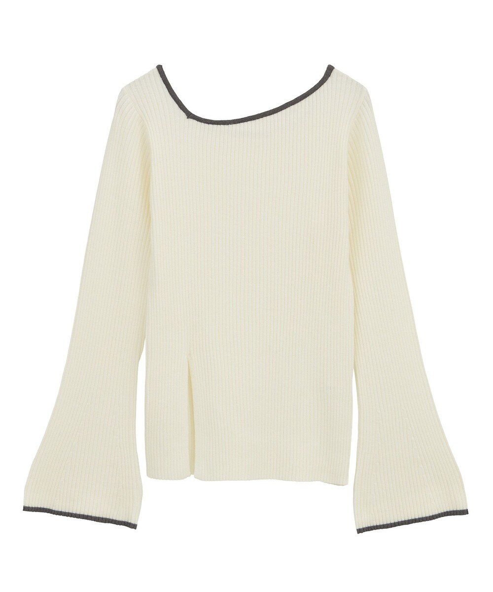 Green Parks 前後２ｗａｙアシンメトリー袖フレアリブニット 