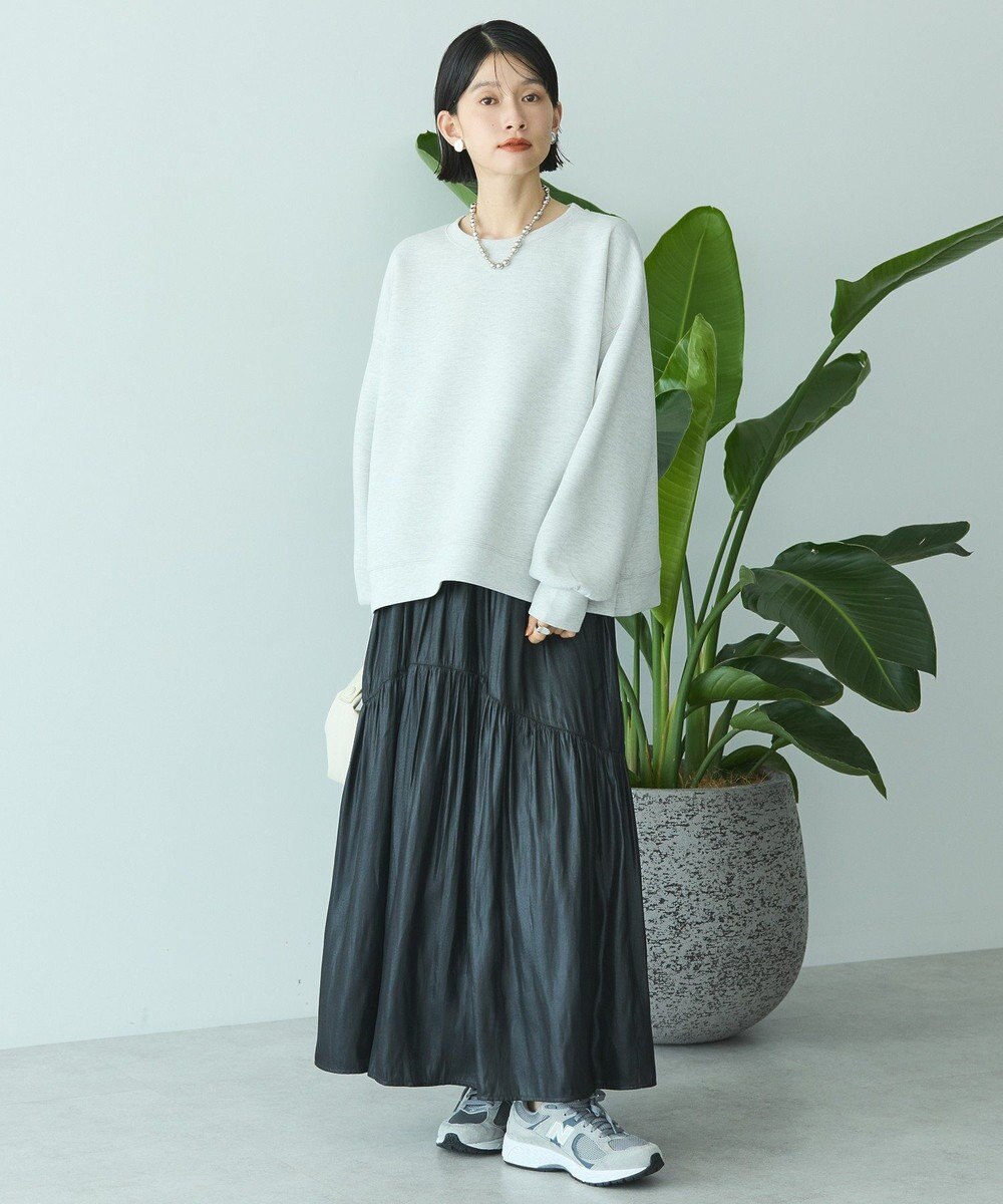 AMERICAN HOLIC 【選べる丈】チンツ加工ティアードスカート 