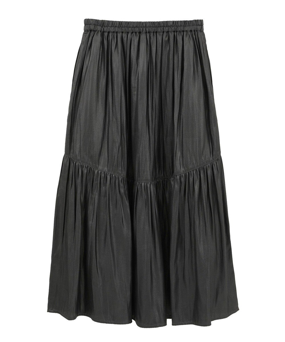 AMERICAN HOLIC 【選べる丈】チンツ加工ティアードスカート 