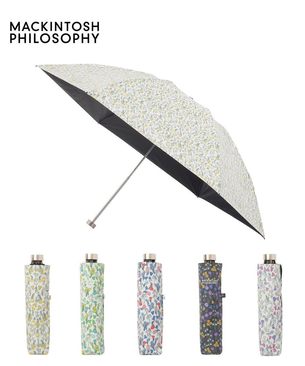 MOONBAT 【 遮光率100％/遮熱/UV/軽量】MACKINTOSH PHILOSOPHY(マッキントッシュフィロソフィー)晴雨兼用日傘 Snowblue Garden Barbrella バーブレラ 折りたたみ傘 フワクール生地使用 