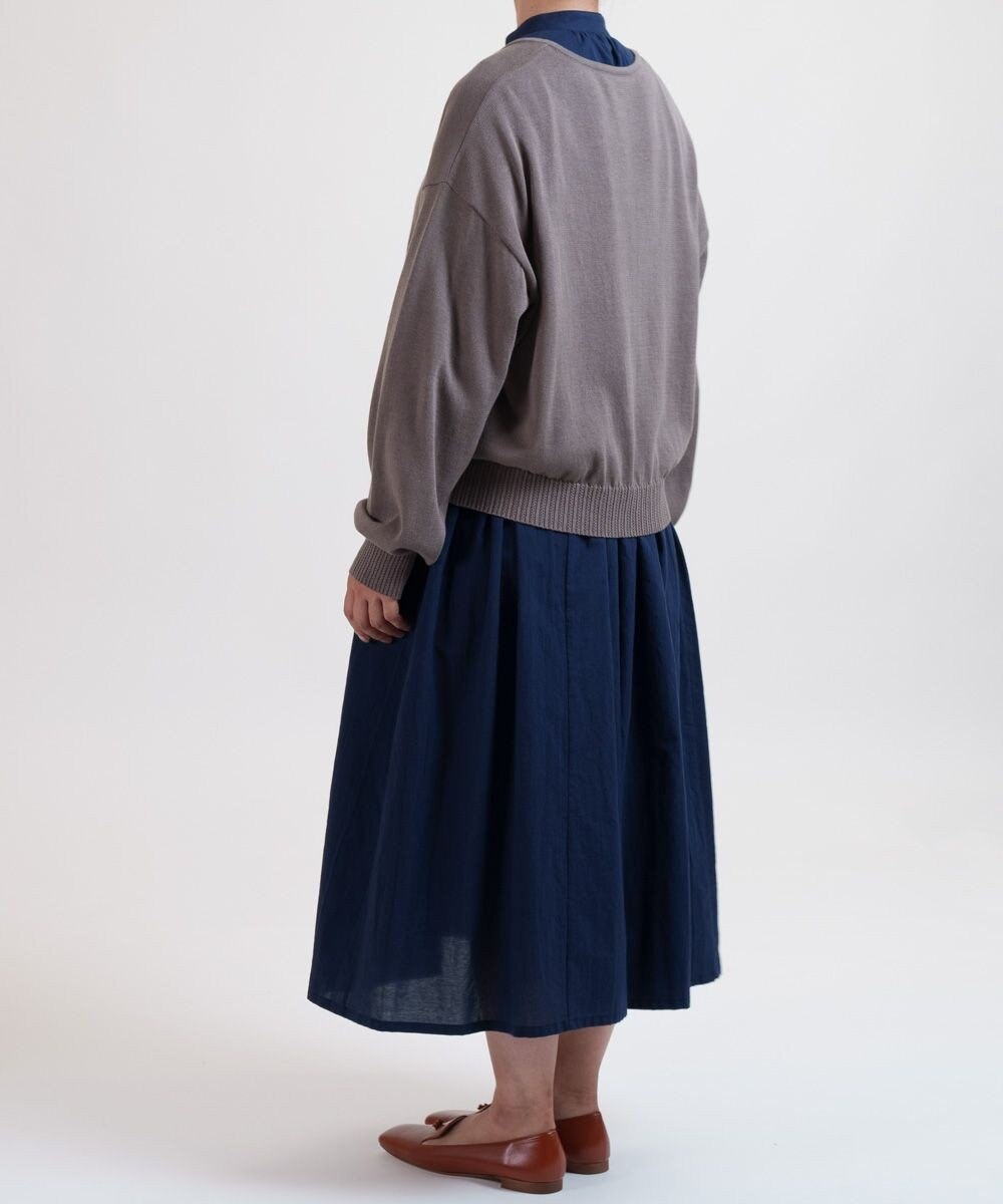 muuc 花モチーフ付きコットンニットカーディガン 