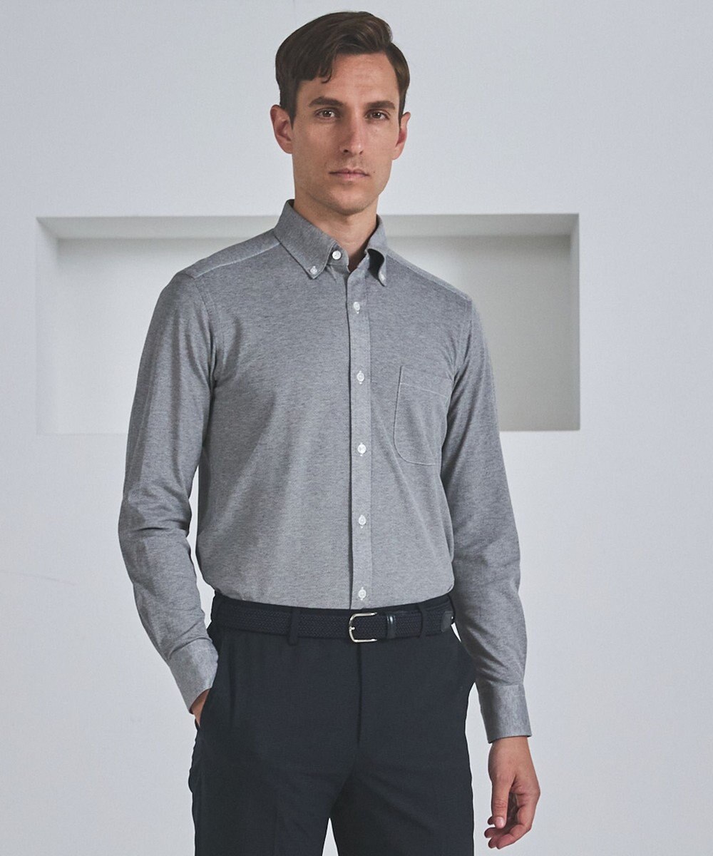 GOTAIRIKU 胸ポケット付にアップデート【吸水速乾/ストレッチ】クールマックス鹿の子 ビズシャツ_ボタンダウン 