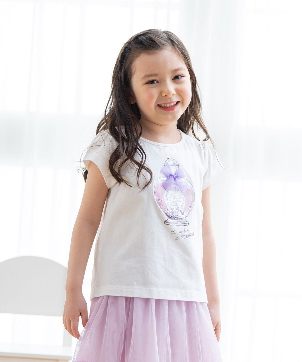 any FAM KIDS シャラシャラビーズ Ｔシャツ ホワイト（香水）