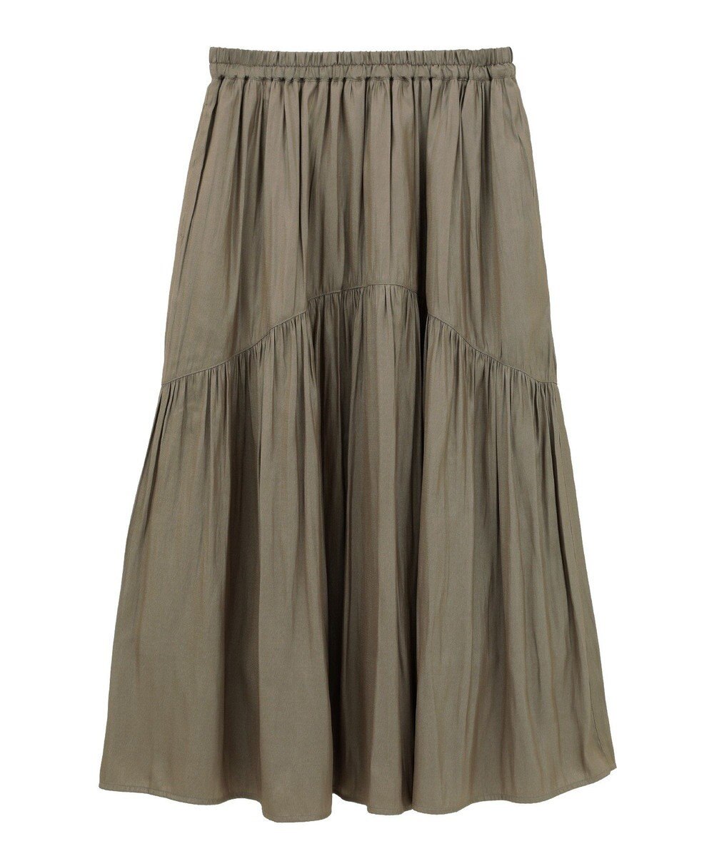 AMERICAN HOLIC 【選べる丈】チンツ加工ティアードスカート 