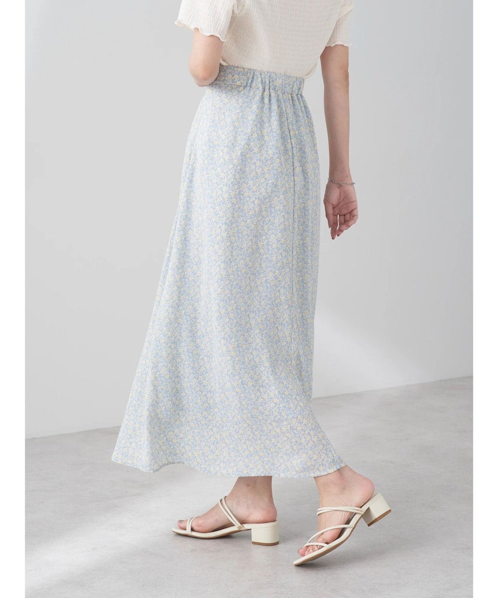 earth music&ecology フラワープリントフレアスカート 